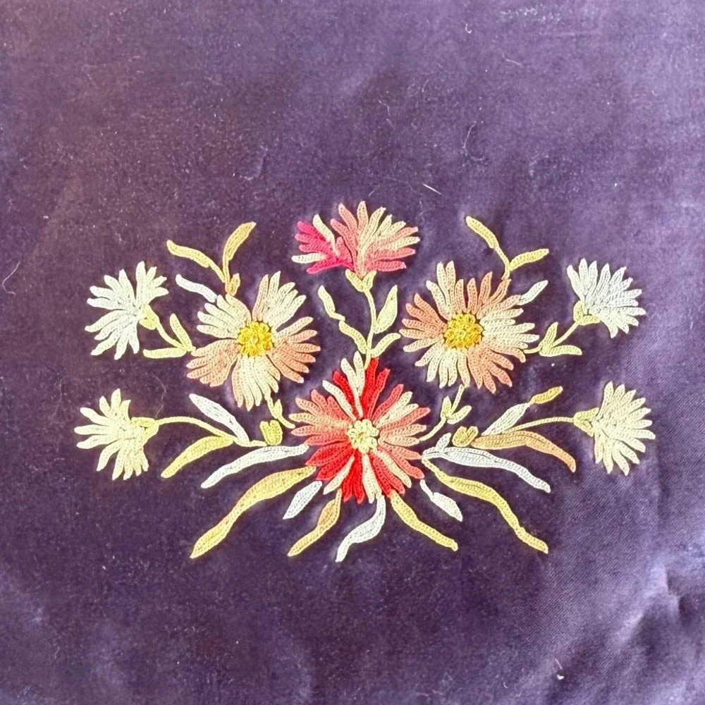 Vintage 1950s Bags by Josef Blue Embroidered Evening Bag Change Purse Set